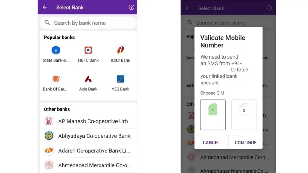 add bank to phonepe