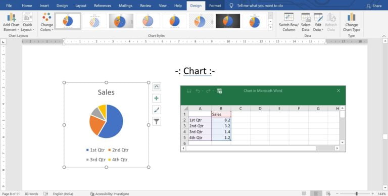 Insert Chart in MS Word