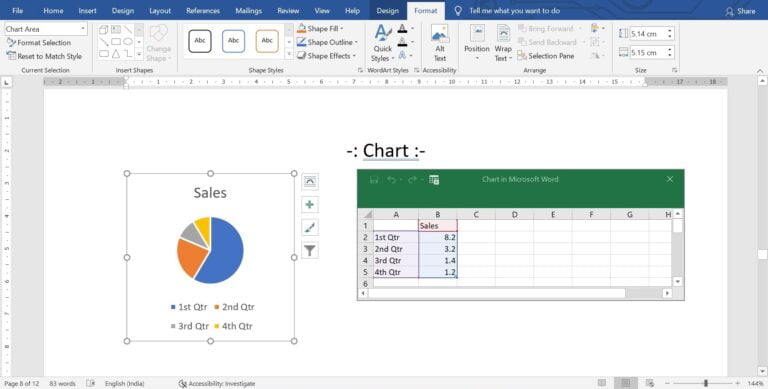 Insert Chart in MS Word