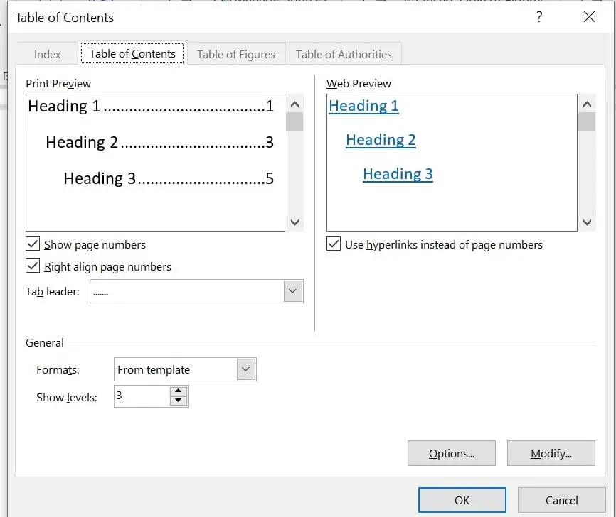 how to insert table of content in MS Word in hindi