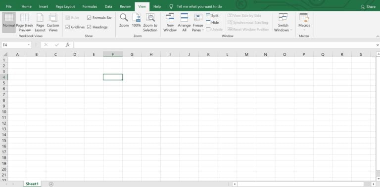 ms excel view menu in hindi