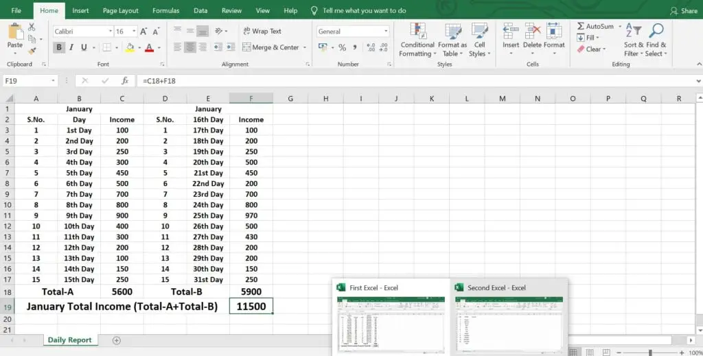 Linking sheets from two or more different Excel files