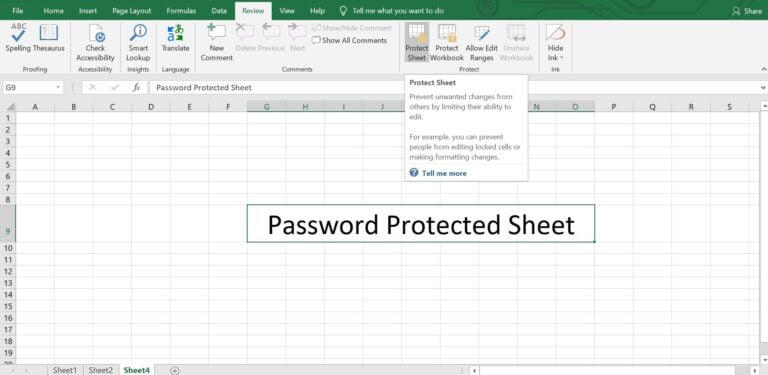 Password Protect Excel Sheet