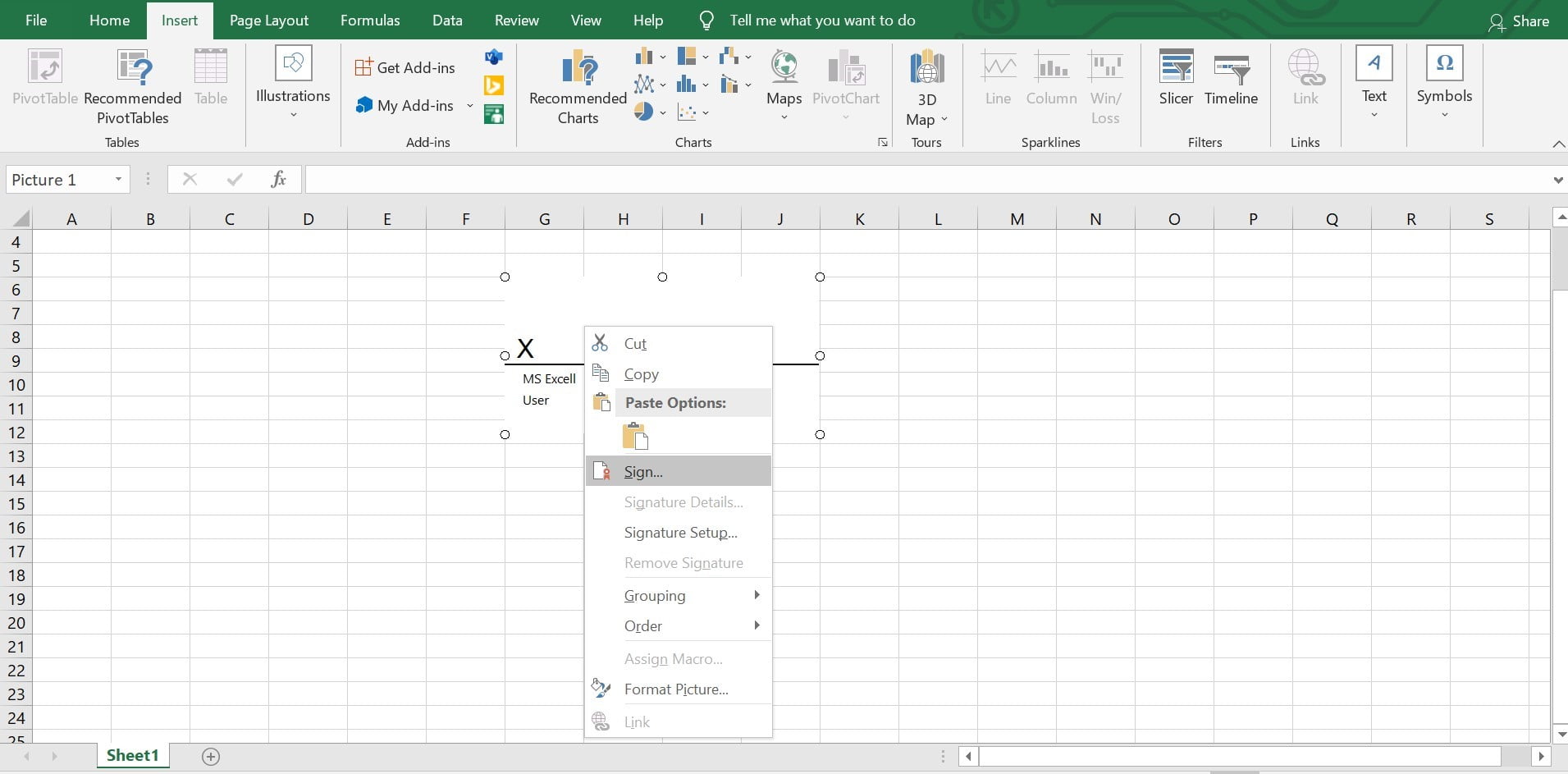 How To Add Digital Signature In Excel File