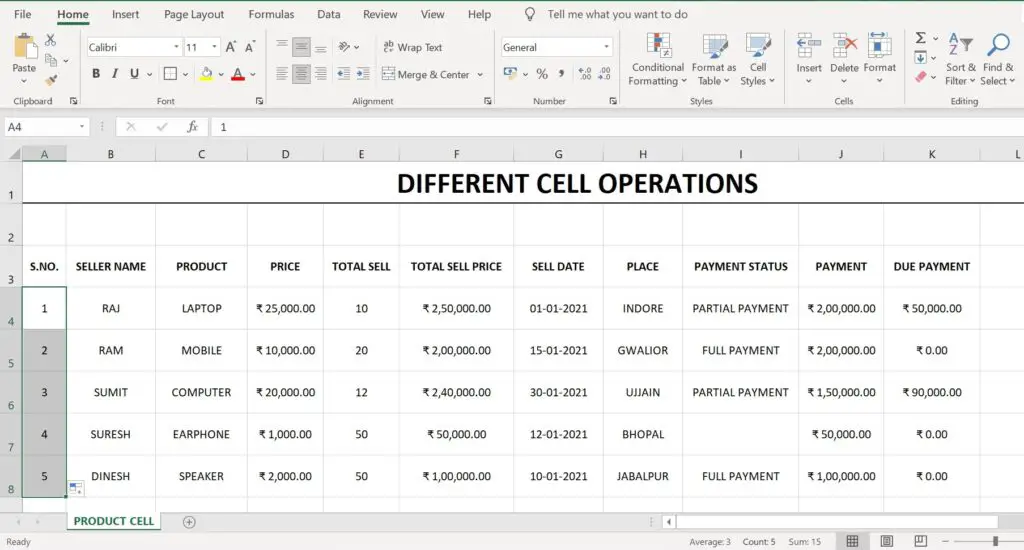 Fill Series in Excel Sheet