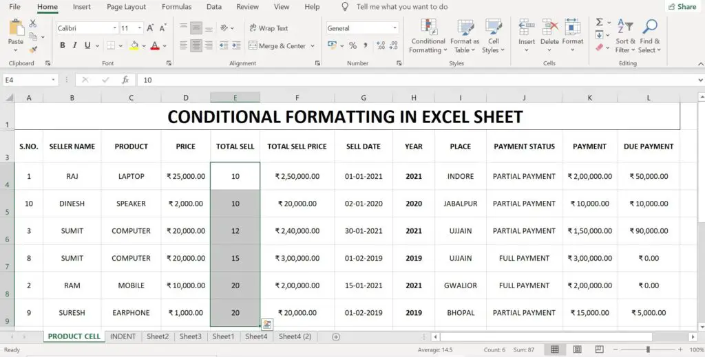 conditional formatting excel