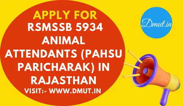 RSMSSB Animal Attendant recruitment 2024